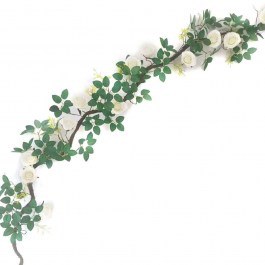 Τεχνητή Γιρλάντα Τριαντάφυλλο Garden 0881-7 240cm White Supergreens WHITE
