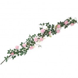 Τεχνητή Γιρλάντα Τριαντάφυλλο Garden 1881-7 240cm Pink Supergreens PINK