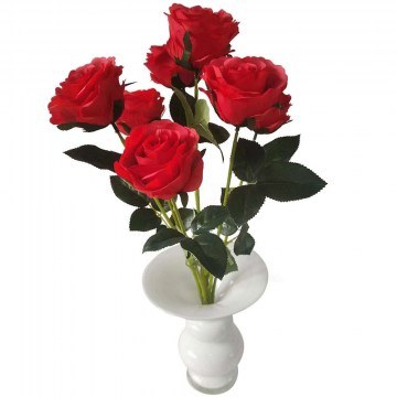Τεχνητό Μπουκέτο Τριαντάφυλλο Royal 6781-7 55cm Red Supergreens