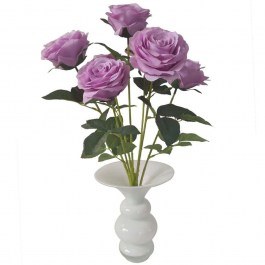 Τεχνητό Μπουκέτο Τριαντάφυλλο Royal 8781-7 55cm Purple Supergreens PURPLE