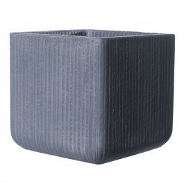 Plant Pot Clay Stripe A-4170-8 23x23x22cm Dark Grey Supergreens DARK GREY