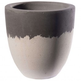 Plant Pot Cement Grove A-3570-8 20x20x20cm Black-White Supergreens BLACK-WHITE
