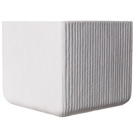 Γλάστρα Πήλινη Τετράγωνη Stripe D-5170-8 XL 44x44x38cm White Supergreens WHITE