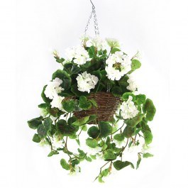 Τεχνητό Κρεμαστό Φυτό Γεράνι 7981-7 70cm White Supergreens WHITE