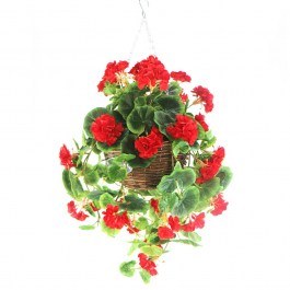 Τεχνητό Κρεμαστό Φυτό Γεράνι 6981-7 70cm Red Supergreens RED