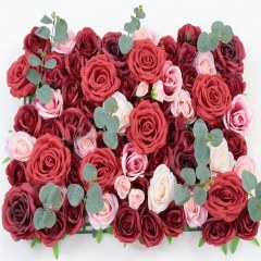 Τεχνητή Φυλλωσιά Τριαντάφυλλο με Ευκάλυπτο 9671-7 50x50cm Red Supergreens