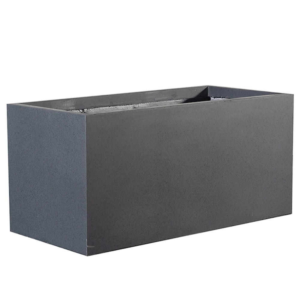 Γλάστρα Πήλινη Ορθογώνια Solid A-2170-8 S 50x20x20cm Black Supergreens