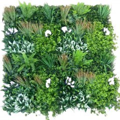 Τεχνητή Φυλλωσιά Φτέρη Mix με Μωβ Άνθος 9961-7 100x100cm Green Supergreens