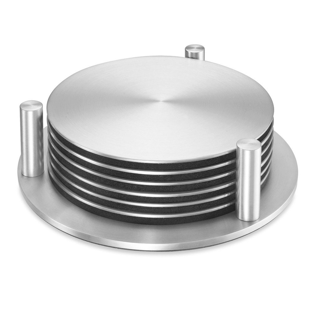 Σουβέρ Με Θήκη Regio (Σετ 7Τμχ) 20374 Φ9,5cm Inox Zack