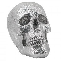 Decorative Item Skullhead Hammered 60893 19cm Silver