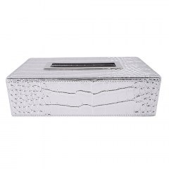 Box For Tissues Croco 61378 Silver