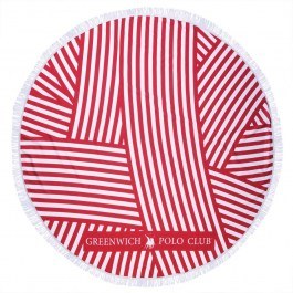 Πετσέτα Θαλάσσης Στρογγυλή 3689 Red-White Greenwich Polo Club RED-WHITE