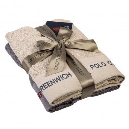 Towels 2663 (Set 2pcs) Beige-Grey Greenwich Polo Club BEIGE-GREY