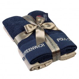 Towels 2664 (Set 2pcs) Blue-Beige Greenwich Polo Club BLUE-BEIGE