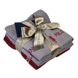 Towels 2670 (Set 4pcs) Grey-Bordo Greenwich Polo Club GREY-BORDO