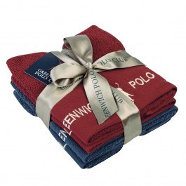 Towels 2673 (Set 4pcs) Bordo-Blue Greenwich Polo Club BORDO-BLUE
