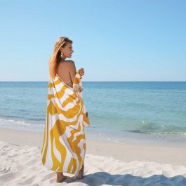 Beach Towel 3741 Ocher-White Greenwich Polo Club OCHRE