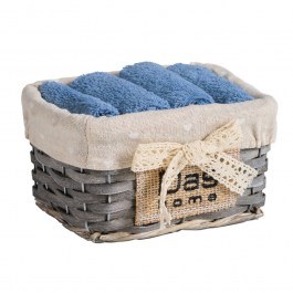 Πετσέτες Σε Καλαθάκι Soft 4004 (Σετ 4τμχ) Blue Das Home BLUE