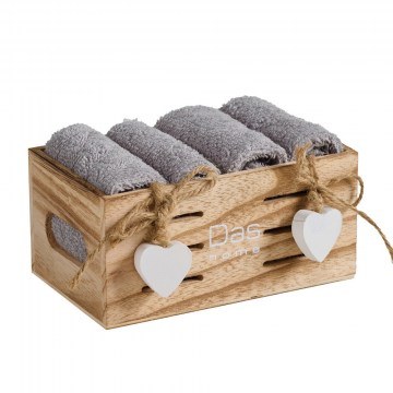 Πετσέτες Σε Καλαθάκι Soft 4005 (Σετ 4τμχ) Grey Das Home