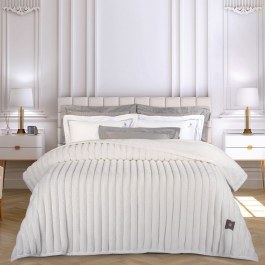 Blanket 3477 Faux Fur-Flannel White Greenwich Polo Club WHITE