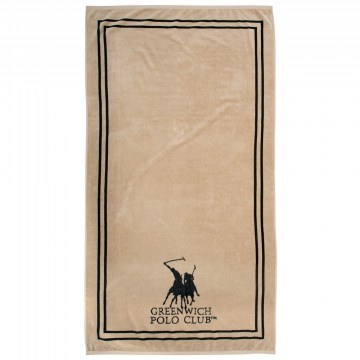 Πετσέτα Θαλάσσης 4050 Taupe-Black Greenwich Polo Club