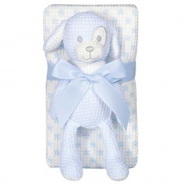 Baby Blanket With Toy 8856 White-Blue Greenwich Polo Club WHITE-BLUE