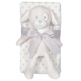 Baby Blanket With Toy 8858 White-Grey Greenwich Polo Club WHITE-GREY