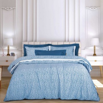Bed Sheets 2268 (Set 4pcs) Blue-White Greenwich Polo Club