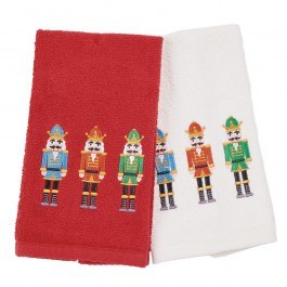 Ποτηρόπανα Χριστουγεννιάτικα 0810 (Σετ 2τμχ) Red-White Das Home RED-WHITE