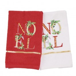 Ποτηρόπανα Χριστουγεννιάτικα 0813 (Σετ 2τμχ) Red-White Das Home RED-WHITE