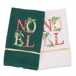 Ποτηρόπανα Χριστουγεννιάτικα 0814 (Σετ 2τμχ) Green-White Das Home GREEN-WHITE
