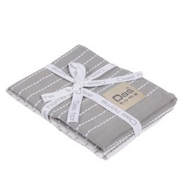 Ποτηρόπανα 0824 (Σετ 2τμχ) Grey-White Das Home GREY-WHITE