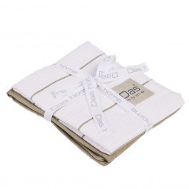 Ποτηρόπανα 0827 (Σετ 2τμχ) White-Green Das Home WHITE-GREEN