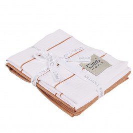 Ποτηρόπανα 0831 (Σετ 2τμχ) White-Teracotta Das Home TERRACOTTA-WHITE