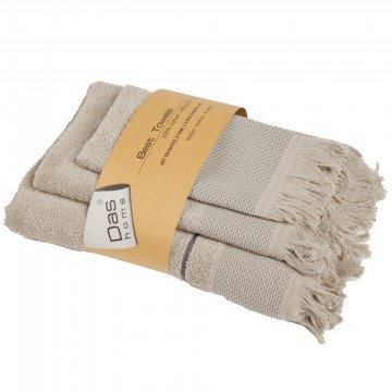 Πετσέτες Best 0842 (Σετ 3τμχ) Taupe Das Home