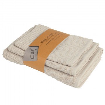 Πετσέτες Best 0880 (Σετ 3τμχ) Beige Das Home