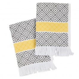 Ποτηρόπανα 0895 (Σετ 2τμχ) Grey-Yellow Das Home GREY-YELLOW