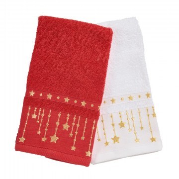 Christmas Kitchen Towels 0907 (Set 2pcs) Red-White Das Home