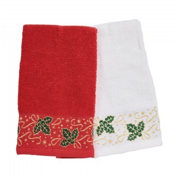 Christmas Kitchen Towels 0909 (Set 2pcs) Red-White Das Home
