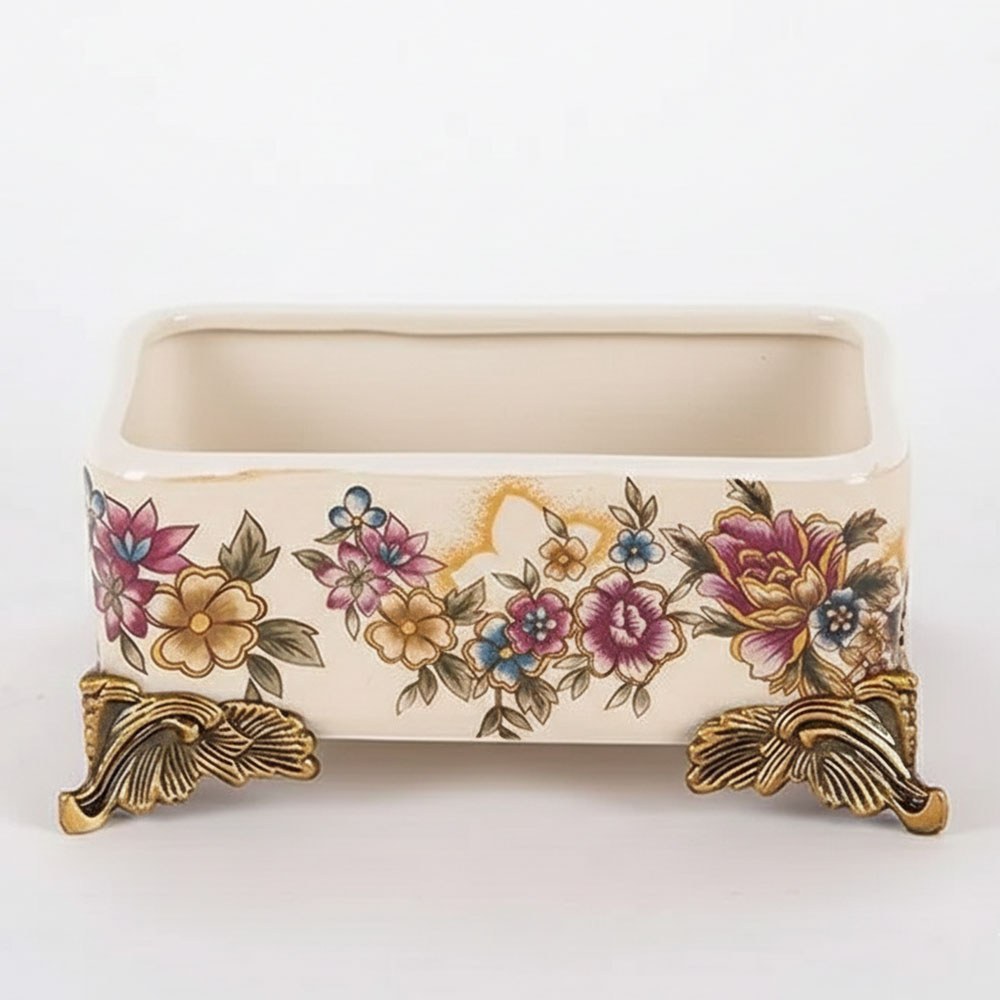 Διακοσμητικό Κουτί Πορσελάνινο 752-28547 15x11x15cmWhite-Gold Estheti Home