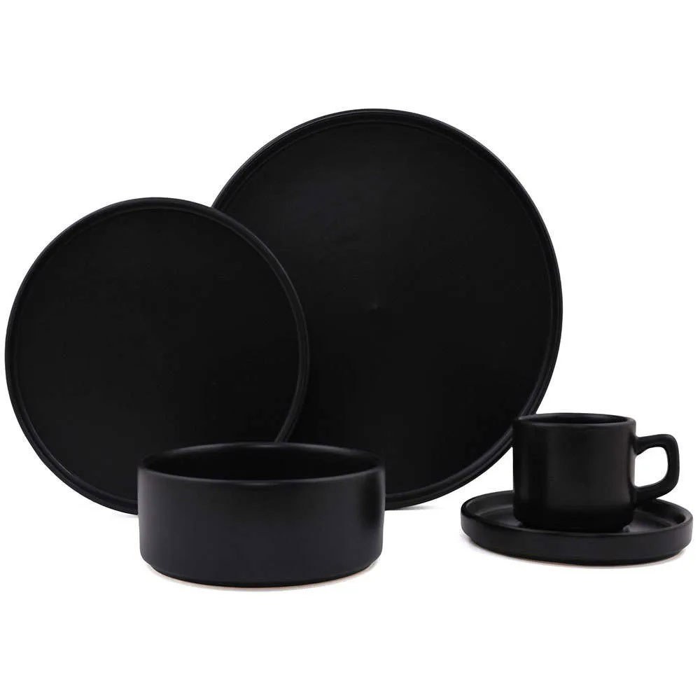 Σερβίτσιο Πιάτα Φαγητού (Σετ 18Τμχ) 275KRM1611 Matte Black Hermia