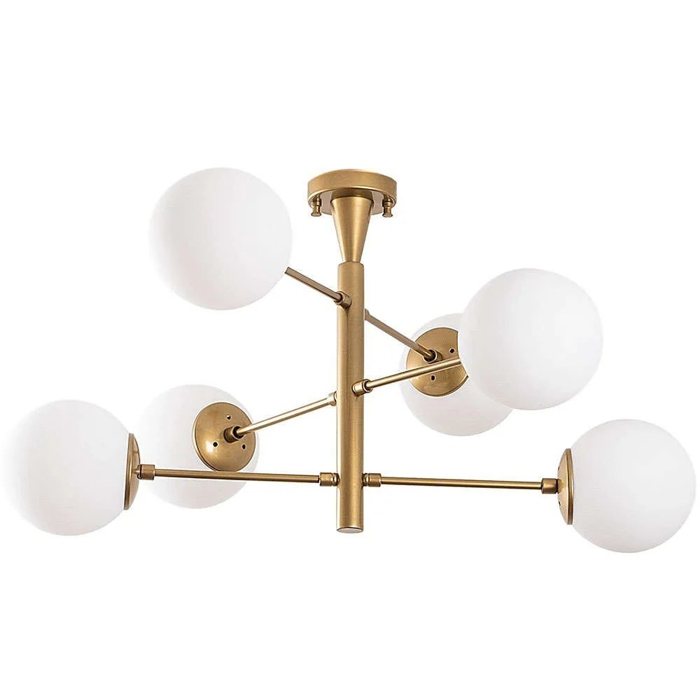 Φωτιστικό Οροφής - Πλαφονιέρα Arge 942FLG2509 75x75x40cm 6xE14 40W Gold Opviq