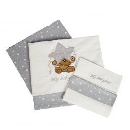 Σεντόνια Βρεφικά Σετ 3τμχ Αστέρι 124 White-Grey DimCol WHITE-GREY