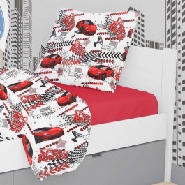 Children's Pillowcase Speed Racer 290 Rotary Print White-Red DimCol WHITE-RED