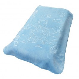 Baby Velvet Blanket Bicycle Bear 16 Baby Blue DimCol BLUE