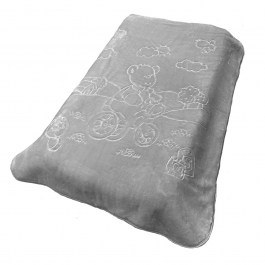 Baby Velvet Blanket Bicycle Bear 18 Light Grey DimCol GREY