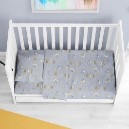Baby Bed Sheet Sweet Dreams 552 Grey DimCol GREY