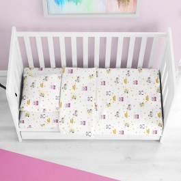 Baby Bed Sheet Sweet Dreams 553 White-Pink DimCol WHITE-PINK