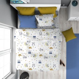 Kid Bed Sheets Sweet Dreams (Set 2pcs) 554 White-Sky Blue DimCol WHITE-BLUE