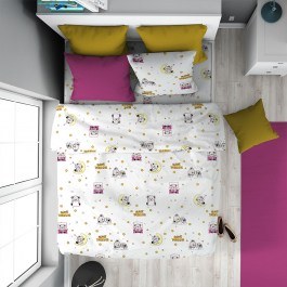Σεντόνια Παιδικά Sweet Dreams (Σετ 3τμχ) 553 White-Pink DimCol WHITE-PINK